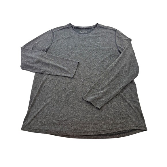 Under Armour Gray Threadborne Long‎ Sleeve Shirt Loose 2XL Gym Performance EUC - Picture 2 of 7